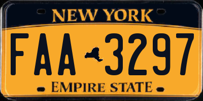NY license plate FAA3297