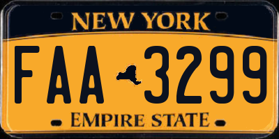 NY license plate FAA3299