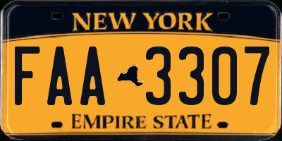 NY license plate FAA3307