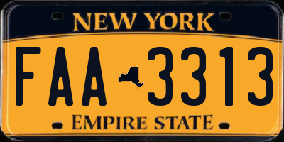 NY license plate FAA3313