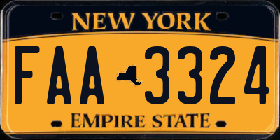 NY license plate FAA3324