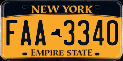 NY license plate FAA3340