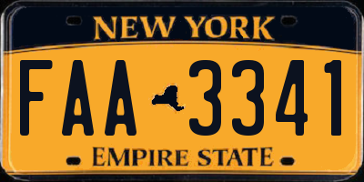 NY license plate FAA3341