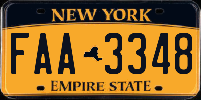 NY license plate FAA3348