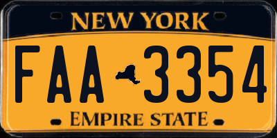 NY license plate FAA3354