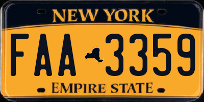 NY license plate FAA3359