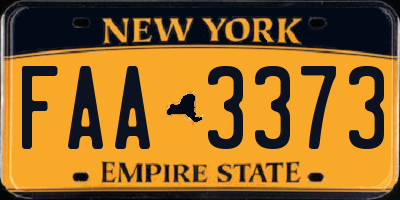 NY license plate FAA3373
