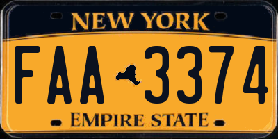 NY license plate FAA3374