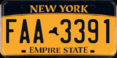 NY license plate FAA3391