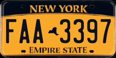 NY license plate FAA3397