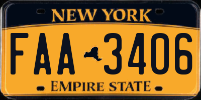 NY license plate FAA3406