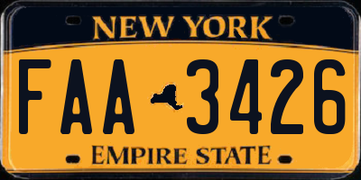 NY license plate FAA3426