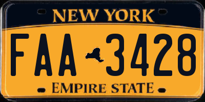 NY license plate FAA3428