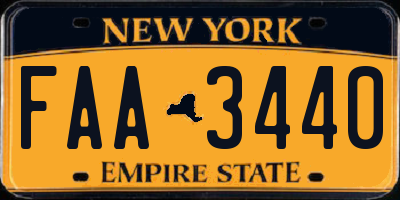 NY license plate FAA3440