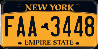 NY license plate FAA3448