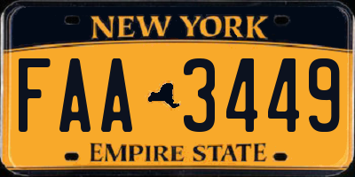 NY license plate FAA3449