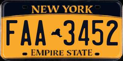 NY license plate FAA3452