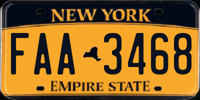 NY license plate FAA3468