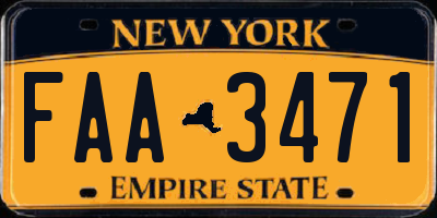 NY license plate FAA3471