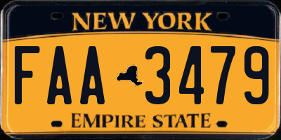 NY license plate FAA3479