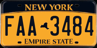 NY license plate FAA3484