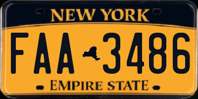NY license plate FAA3486