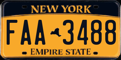 NY license plate FAA3488