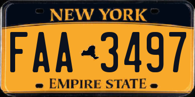 NY license plate FAA3497