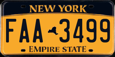 NY license plate FAA3499