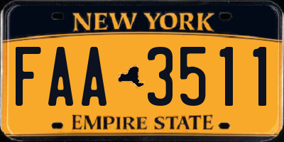 NY license plate FAA3511