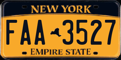 NY license plate FAA3527