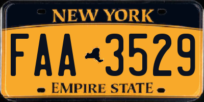 NY license plate FAA3529