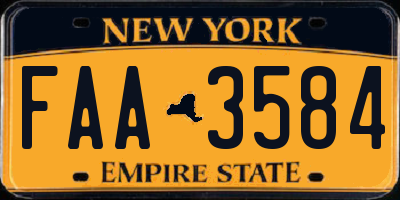 NY license plate FAA3584