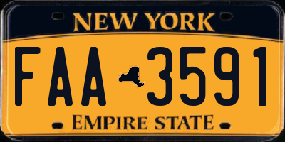 NY license plate FAA3591