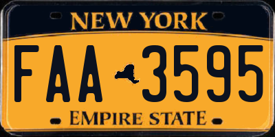 NY license plate FAA3595