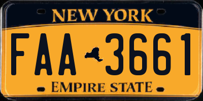 NY license plate FAA3661