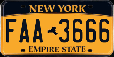 NY license plate FAA3666