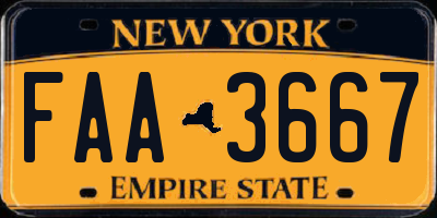 NY license plate FAA3667