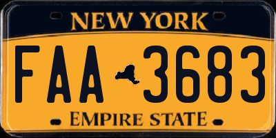 NY license plate FAA3683