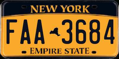 NY license plate FAA3684