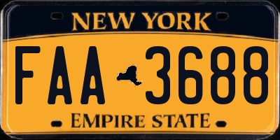 NY license plate FAA3688