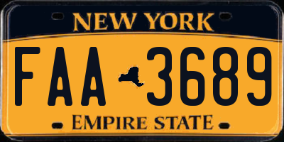 NY license plate FAA3689