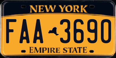 NY license plate FAA3690