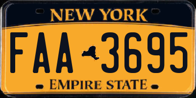 NY license plate FAA3695