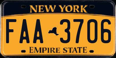 NY license plate FAA3706