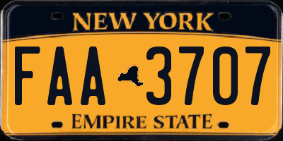 NY license plate FAA3707