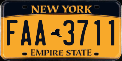 NY license plate FAA3711