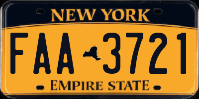 NY license plate FAA3721