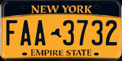 NY license plate FAA3732