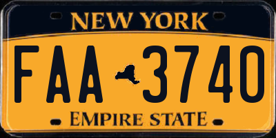 NY license plate FAA3740